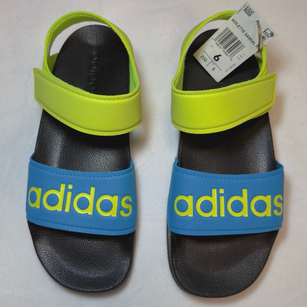 Adidas Adilette Sandal K “Solar Yellow / Blue” - FY8850 | 6Y